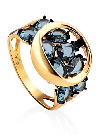 Gorgeous Gold Crystal Ring, Ring Size: 8 / 18, image 