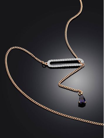 Stylish Gold Sapphire Y-Type Necklace, image , picture 2