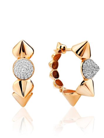 Bold Design Gold Crystal Hoop Earrings The Roxy, image 