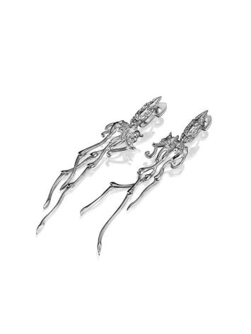 Long Silver Earrings The Elephant White, image , picture 2
