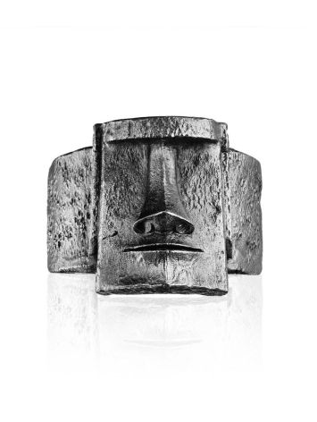 Matte Black Silver Ring The Muai, Ring Size: 5.5 / 16, image 