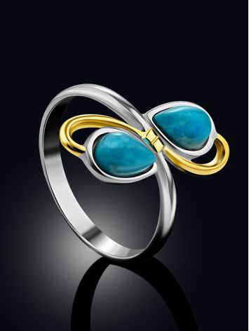 Refined Silver Turquoise Ring, Ring Size: 6.5 / 17, image , picture 2