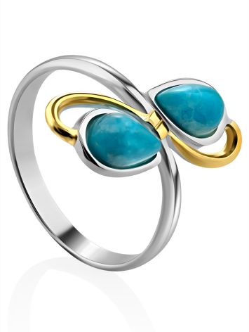 Refined Silver Turquoise Ring, Ring Size: 6.5 / 17, image 