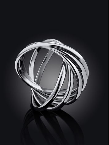 Multi Band Silver Ring The Silk, Ring Size: 8 / 18, image , picture 2