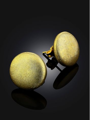 Classy Matte Gilded Silver Stud Earrings The Silk, image , picture 2