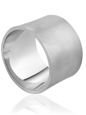 Matte Silver Band Ring The Silk, Ring Size: 8.5 / 18.5, image 