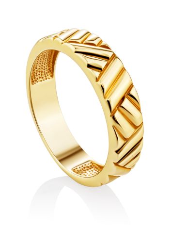 Minimalist Gilded Silver Band Ring, Ring Size: 7 / 17.5, image 
