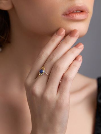 Stylish Silver Lapis Lazuli Ring, Ring Size: 8 / 18, image , picture 3