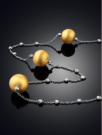 Bicolor Gilded Silver Necklace The Silk, image , picture 2