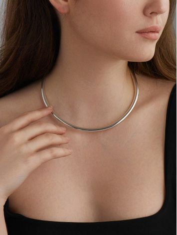 Minimalist Silver Collar Necklace The ICONIC, image , picture 3