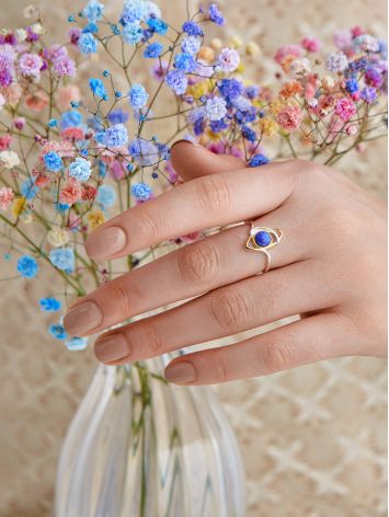 Stylish Silver Lapis Lazuli Ring, Ring Size: 8 / 18, image , picture 5
