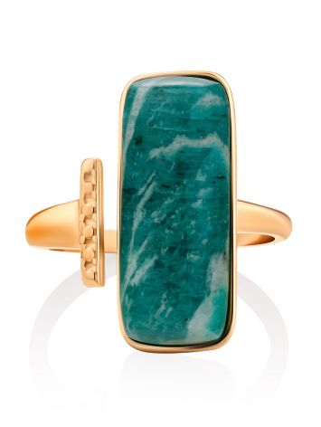 Boho Chic Style Gilded Silver Amazonite Ring, Ring Size: 7 / 17.5, image , picture 4