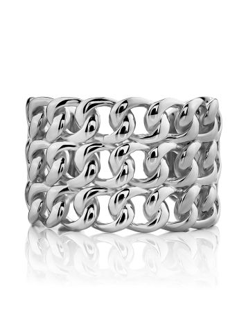 Chain Mail Motif Sterling Silver Adjustable Ring The ICONIC, Ring Size: Adjustable, image , picture 3