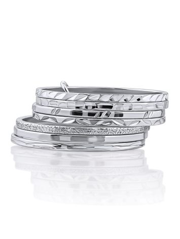 Trendy Multi Band Silver Ring The ICONIC, Ring Size: 5.5 / 16, image , picture 3