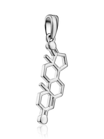 Silver Testosterone Molecule Pendant Hippocrates, image , picture 4