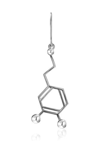 Silver Dopamine Molecule Mono Earring Hippocrates, image 