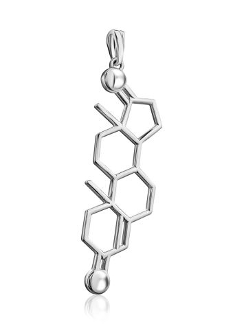 Silver Testosterone Molecule Pendant Hippocrates, image , picture 4