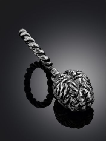 Blackened Silver Brain Pendant Hippocrates, image , picture 2