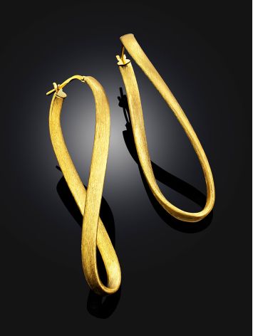 Sculptural Design Gilded Silver Hoop Earrings The Silk, image , picture 2