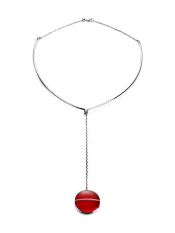 Exclusive Design Silver Amber Necklace The Sangria, image , picture 4