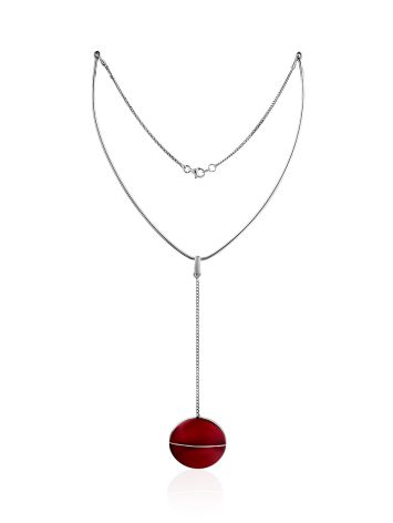Stunning Geometric Design Silver Amber Necklace The Sangria, image , picture 4
