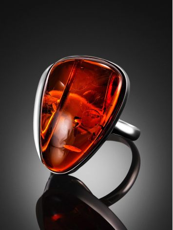 Amazing Handcrafted Amber Ring In Sterling Silver The Lagoon, Ring Size: 7 / 17.5, image , picture 2