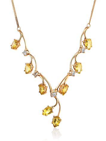 Luminous Gilded Silver Citrine Necklace, image 