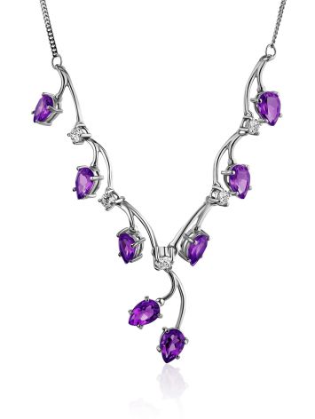 Gorgeous Silver Amethyst Necklace, image 