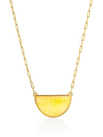 Trendy Gilded Silver Chain Necklace With Amber Pendant The Palazzo, image 