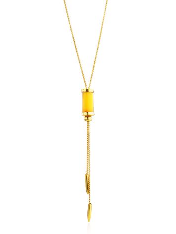Stylish Gilded Silver Amber Tie Necklace The Palazzo, image 
