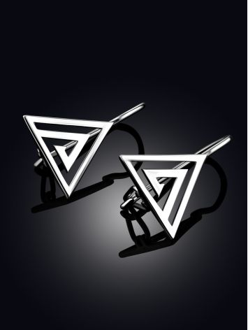 Silver Triangle Earrings, image , picture 2