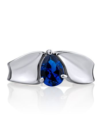 Elegant Silver Blue Crystal Ring, Ring Size: 8 / 18, image , picture 4
