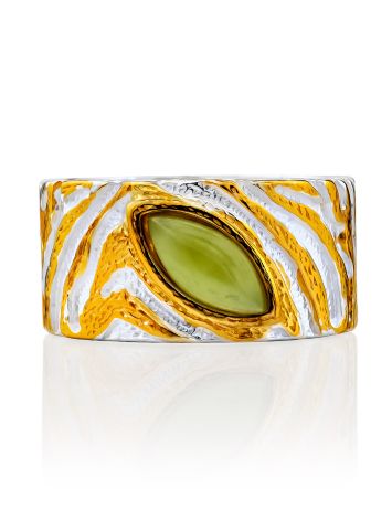 Textured Bicolor Silver Jade Band Ring, Ring Size: 7 / 17.5, image , picture 3