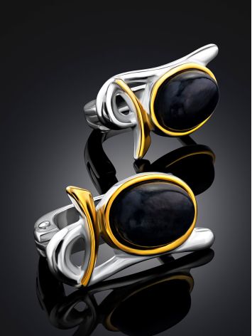 Elegant Gilded Silver Rhodusite Earrings, image , picture 2