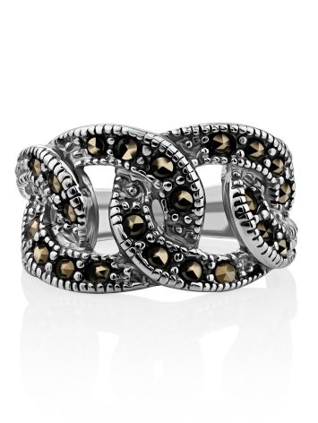 Refined Openwork Silver Marcasite Ring The Lace Collection, Ring Size: 6 / 16.5, image , picture 4