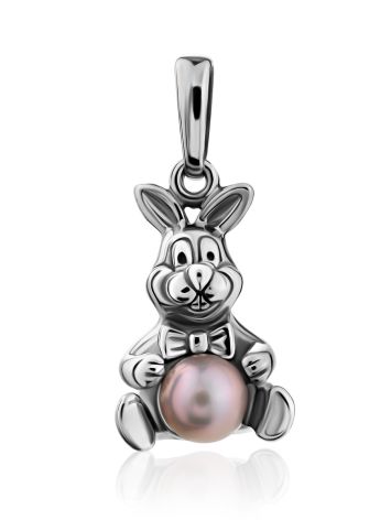 Silver Pearl Rabbit-Like Pendant, image 