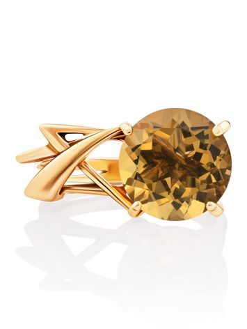 Flamboyant Gilded Silver Citrine Ring, Ring Size: 6 / 16.5, image , picture 4