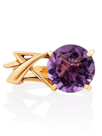 Lustrous Gilded Silver Amethyst Ring, Ring Size: 6.5 / 17, image , picture 4