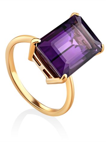 Ultra Stylish Baguette Cut Amethyst Ring, Ring Size: 9 / 19, image 