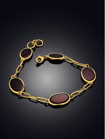 Classy Red Amber Chain Bracelet The Sangria, image , picture 2
