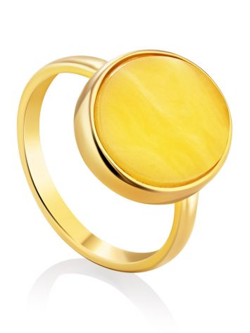 Fabulous Gilded Silver Oval Amber Ring The Palazzo, Ring Size: 6.5 / 17, image 