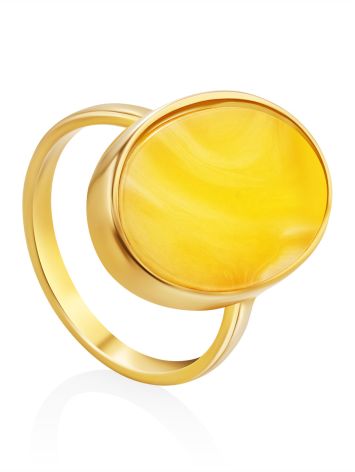 Trendy Gilded Silver Amber Ring The Palazzo, Ring Size: 8 / 18, image 