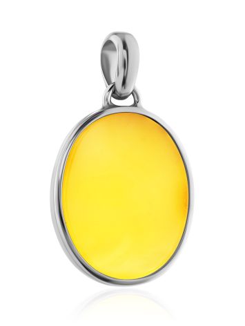 Silver Amber Flat Oval Pendant The Palazzo, image , picture 3