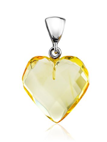 Shimmering Amber Heart Pendant, image 