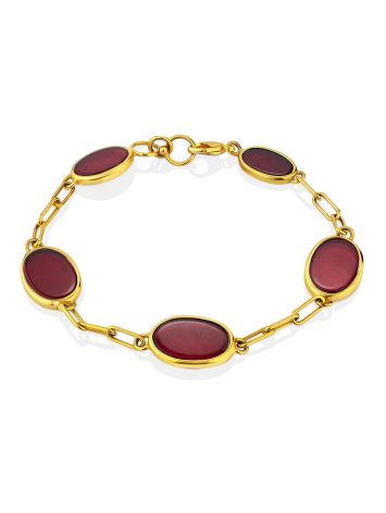 Classy Red Amber Chain Bracelet The Sangria, image 