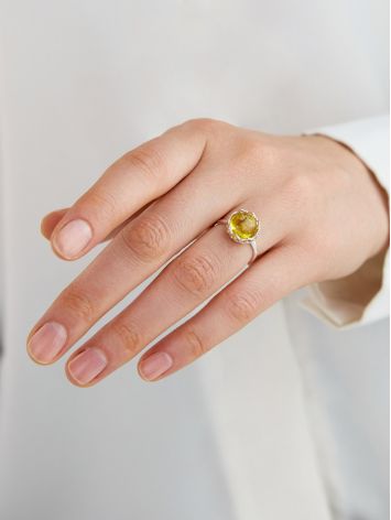 Amber With Fossil Midge Adjustable Ring The Clio, Ring Size: Adjustable, image , picture 4