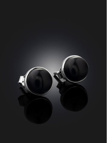 Minimalist Silver Agate Stud Earrings The Bella Terra, image , picture 2