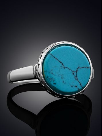 Chic Silver Turquoise Ring, Ring Size: 8.5 / 18.5, image , picture 2