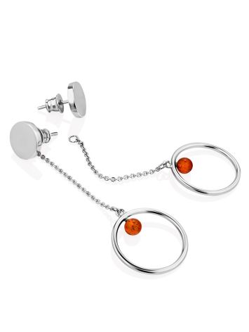 Stylish Silver Chain Earrings With Amber The Palazzo, image , picture 3