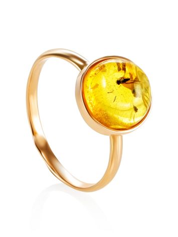 Luminous Gold Amber Ring The Clio, Ring Size: 6.5 / 17, image 